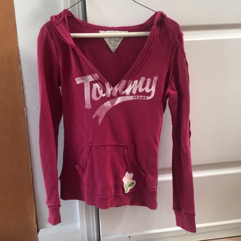 Tommy Jeans v neck hooded sweatshirt
